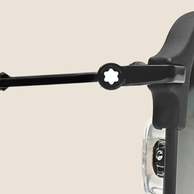 Lunettes de soleil rectangulaires avec monture en métal noir