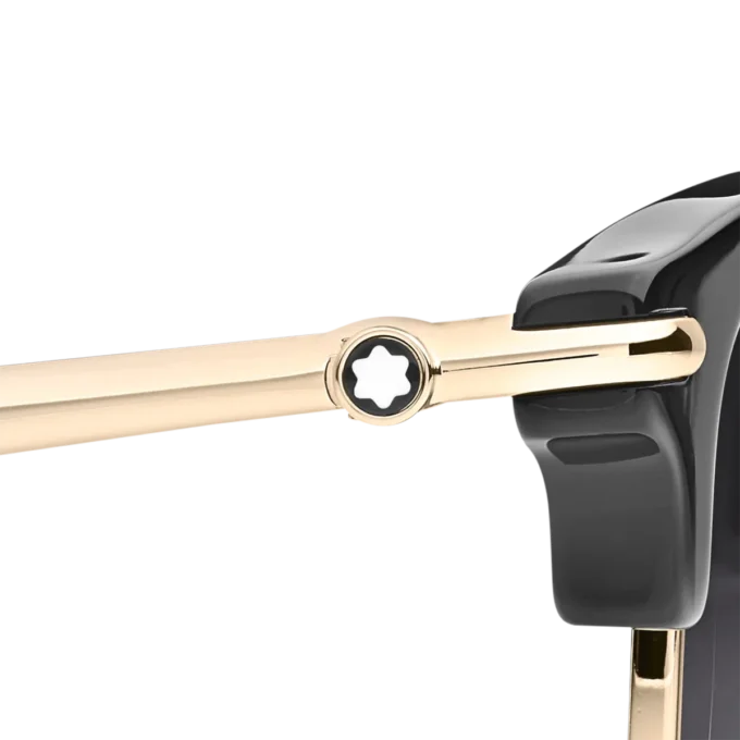 Lunettes de soleil rectangulaires avec monture injectée de couleur noire (M)