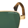 Lunettes de soleil rectangulaires avec monture métallique dorée