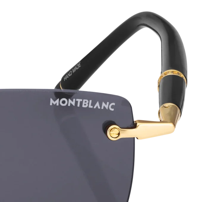 Lunettes de soleil rectangulaires avec monture métallique dorée