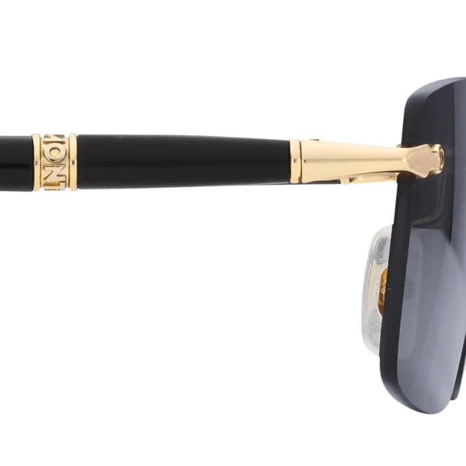 Lunettes de soleil rectangulaires avec monture métallique dorée