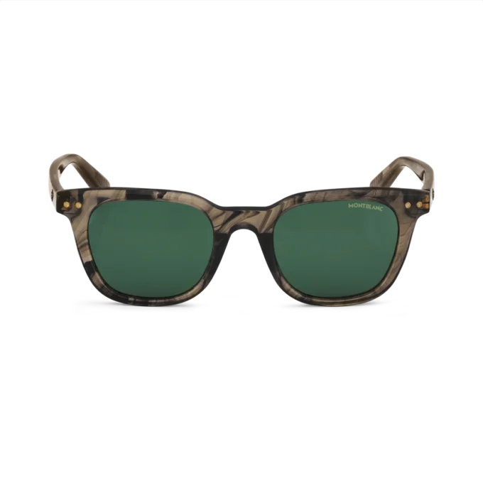 Lunettes de soleil rondes avec monture en acétate de couleur marron