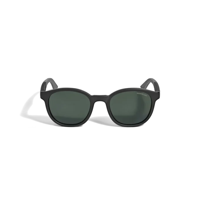 Lunettes de soleil rondes avec monture injectée de couleur noire