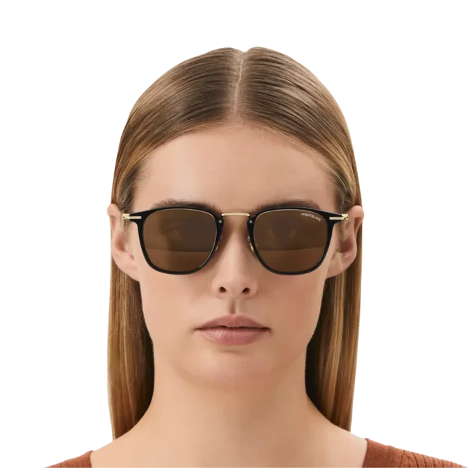 Lunettes de soleil rondes avec monture injectée noire