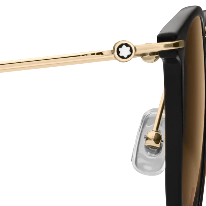 Lunettes de soleil rondes avec monture injectée noire