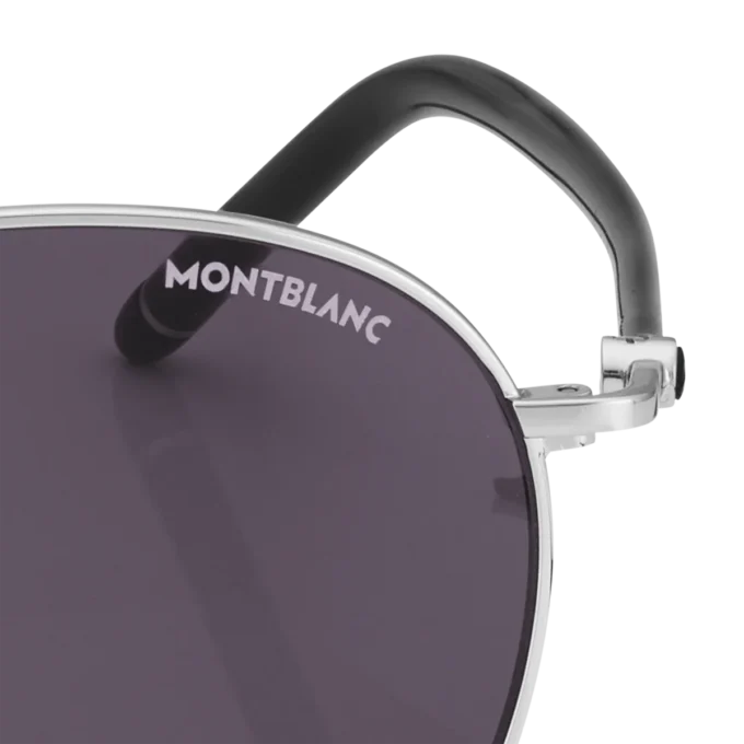 Lunettes de soleil rondes avec monture métallique argentée