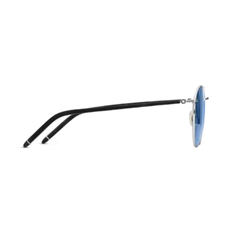 Lunettes de soleil rondes avec monture métallique couleur ruthénium