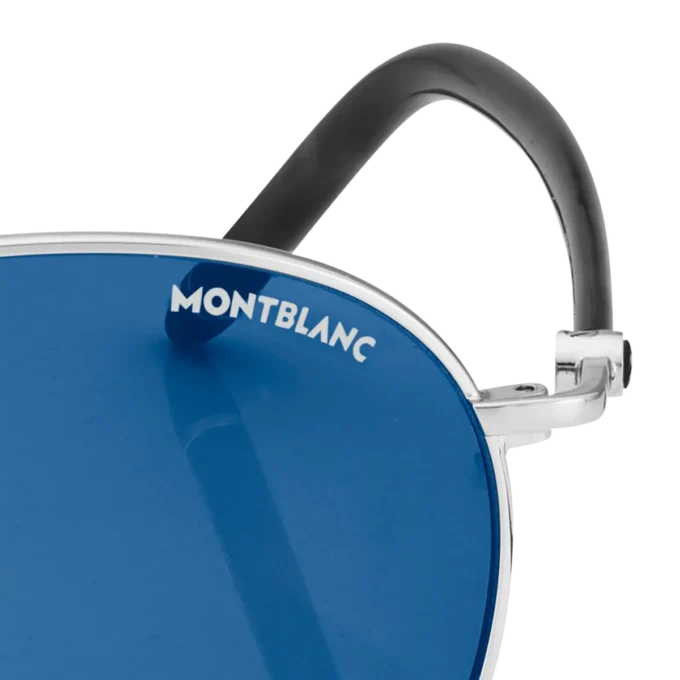 Lunettes de soleil rondes avec monture métallique couleur ruthénium