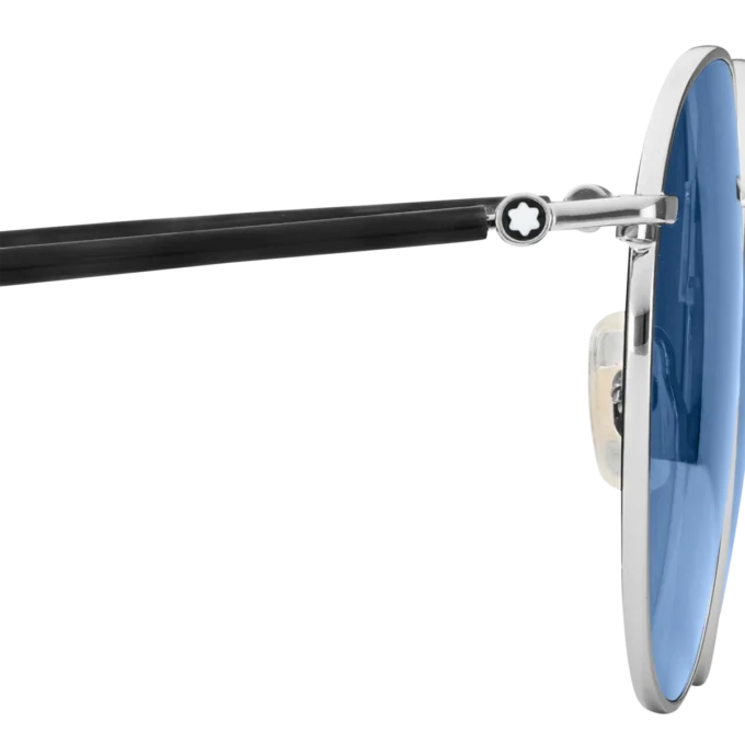 Lunettes de soleil rondes avec monture métallique couleur ruthénium