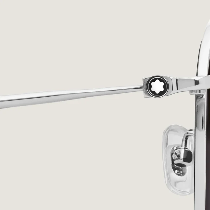 Monture carrée en titane argenté