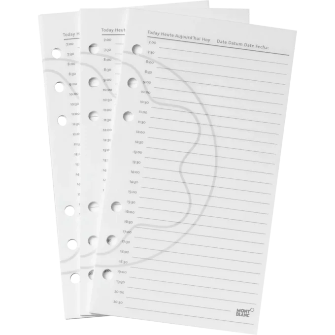 Pages d&rsquo;agenda quotidien moyen format