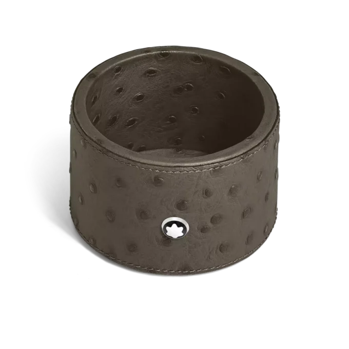 Plateau de bureau moyen, cuir gaufré autruche, kaki