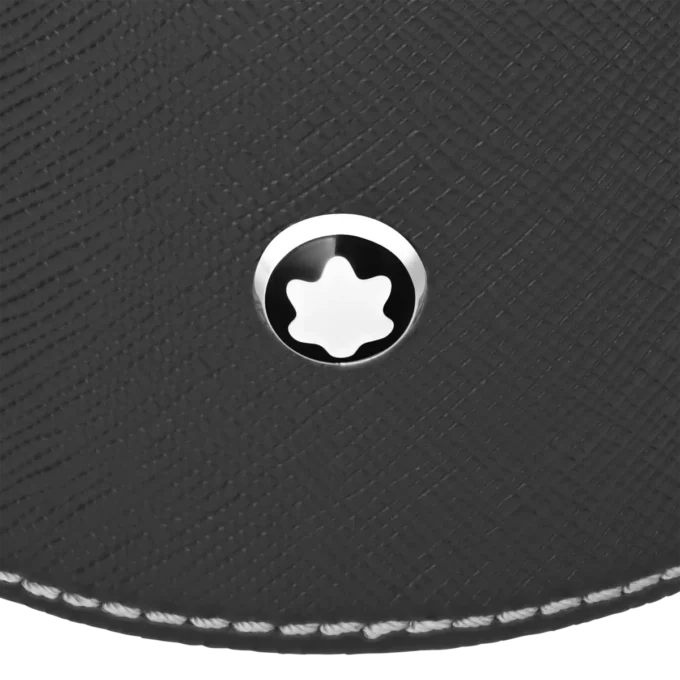 Plateau de bureau rond en cuir noir (moyen)