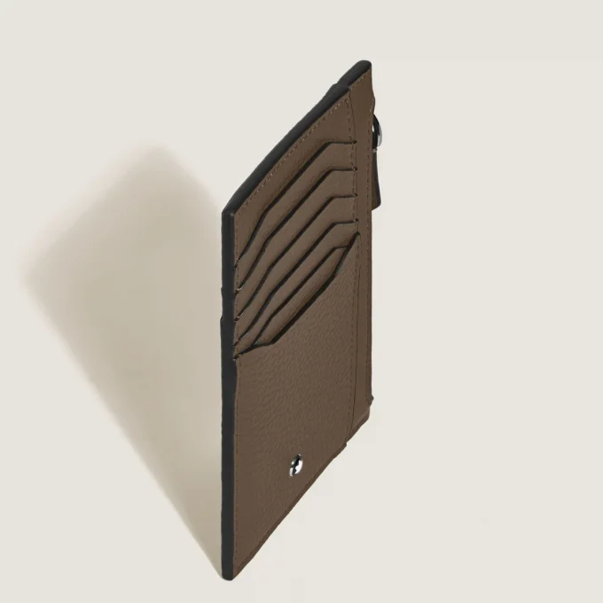 Porte-cartes grainé 8cc avec fermeture éclair