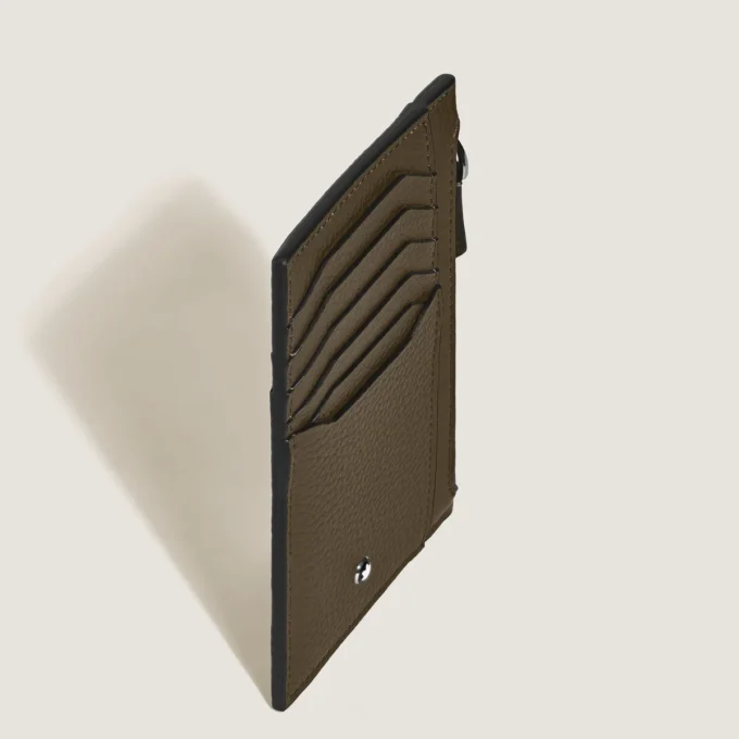 Porte-cartes grainé 8cc avec fermeture éclair