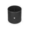 Porte-stylo rond en cuir noir