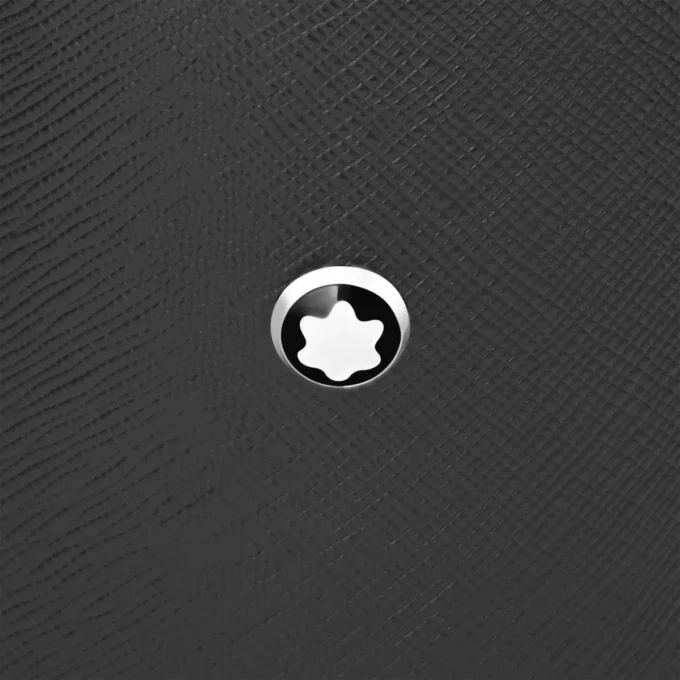 Porte-stylo rond en cuir noir