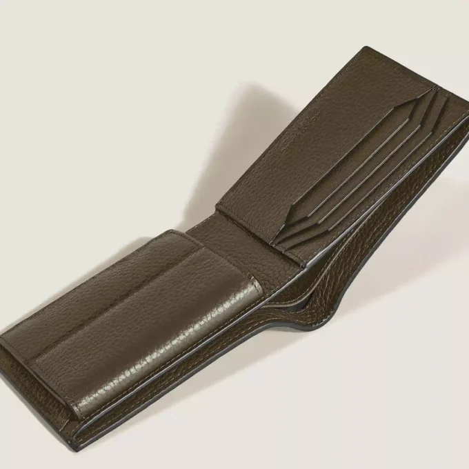 Portefeuille grainé 4cc porte-monnaie