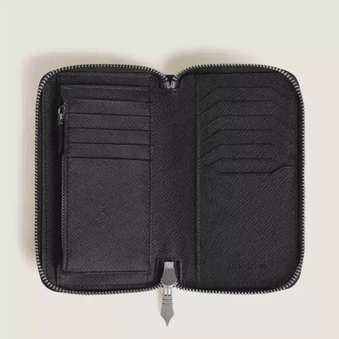 Portefeuille moyen Sartorial 12cc avec fermeture éclair