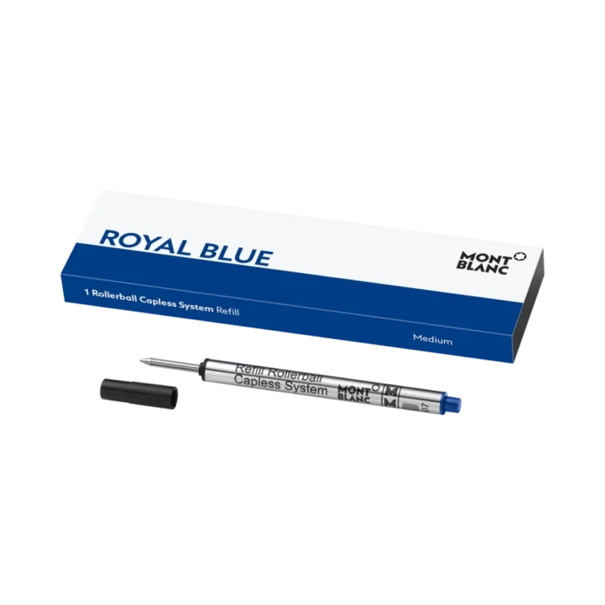 Recharge pour stylo roller sans capuchon, bleu royal – Medium